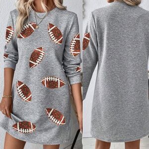 Sequined Football Sweatshirt Dress